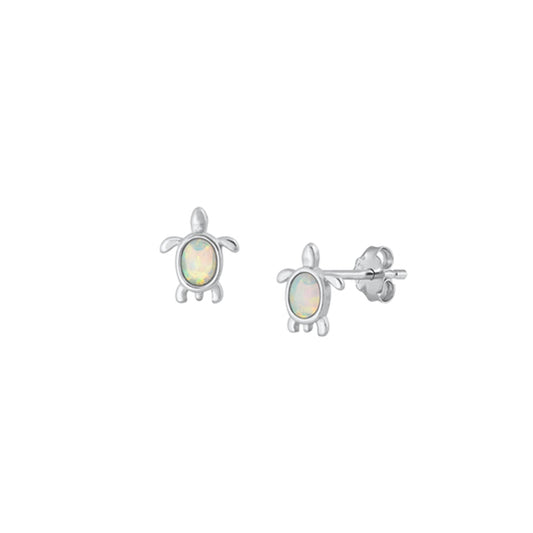 ✨ 925 Silver Opal Turtle Stud Earrings