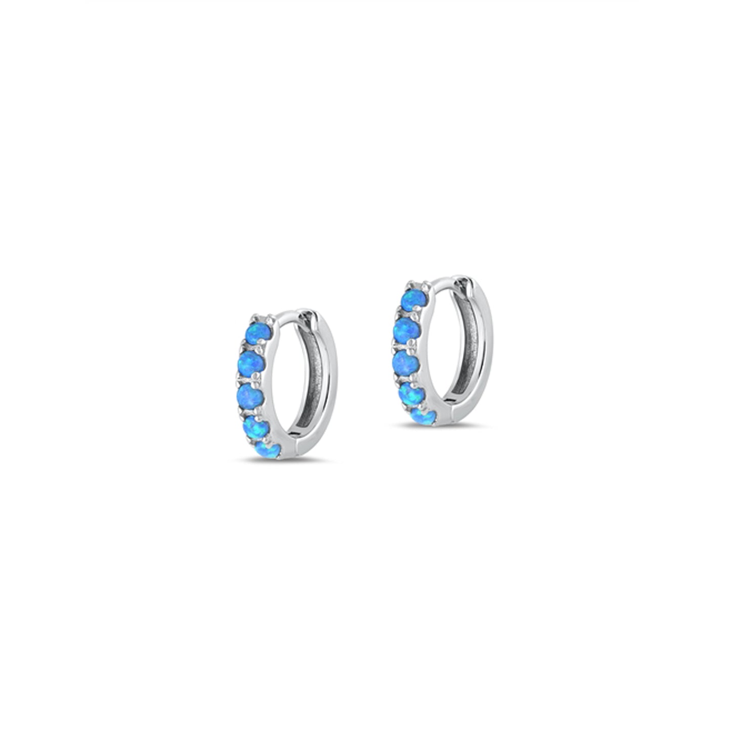 ✨ 925 Silver Opal Hoop Earrings