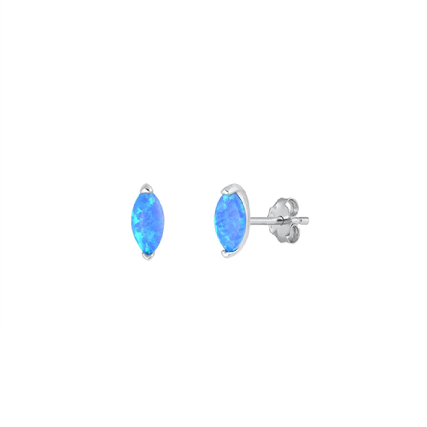 ✨ 925 Silver Marquise Opal Stud Earrings