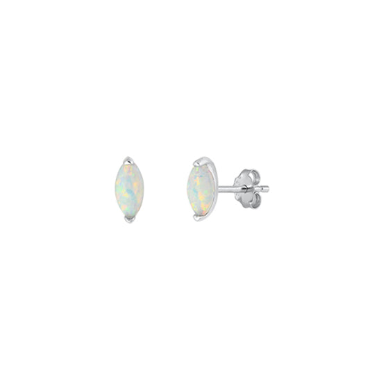 ✨ 925 Silver Marquise Opal Stud Earrings