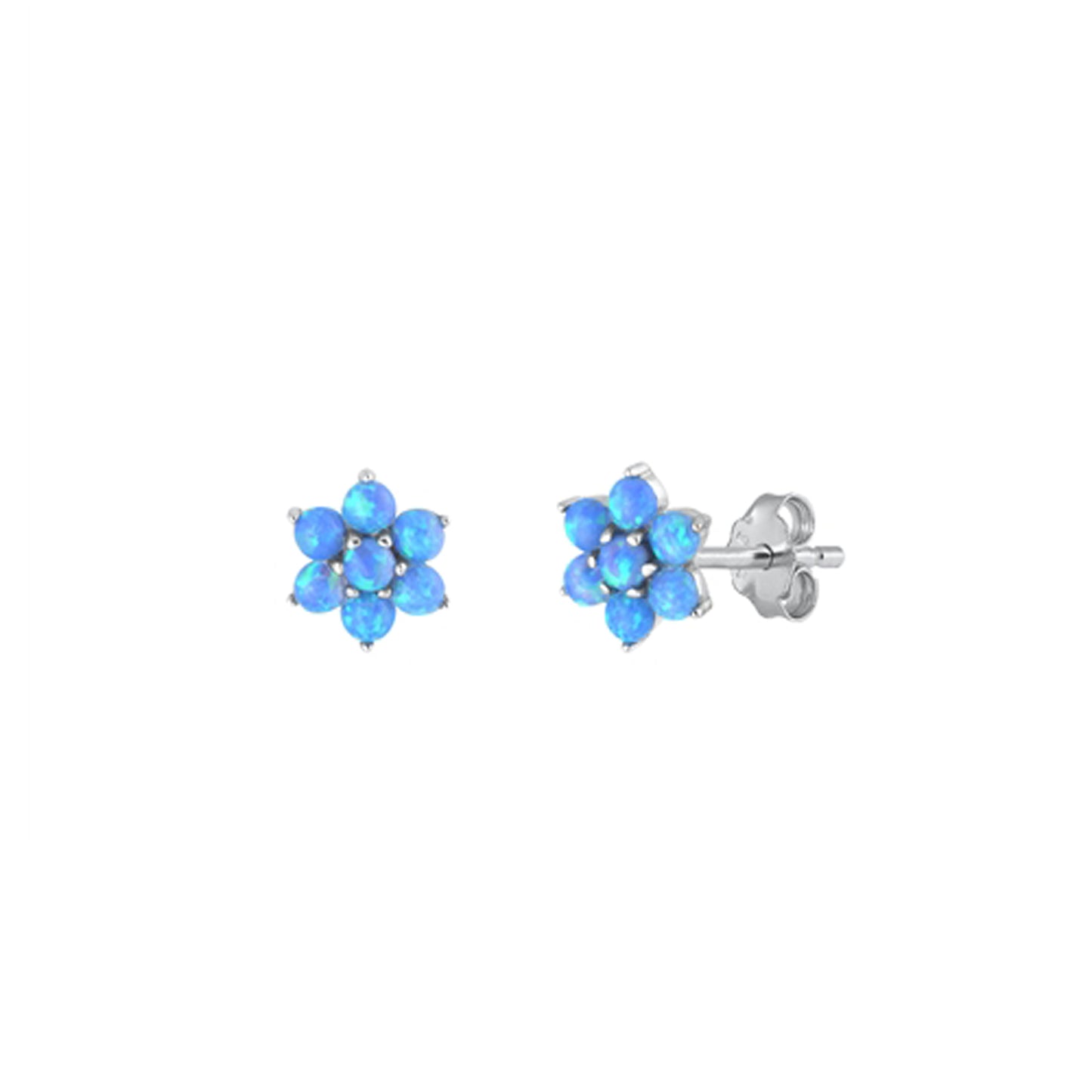 ✨ 925 Silver Opal Flower Stud Earrings