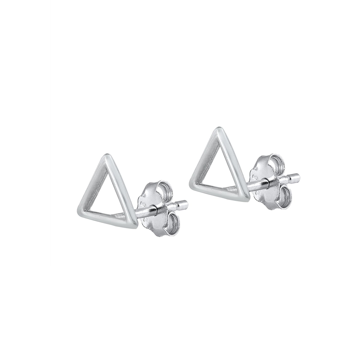925 sterling silver triangle stud earrings for lobe and cartilage
