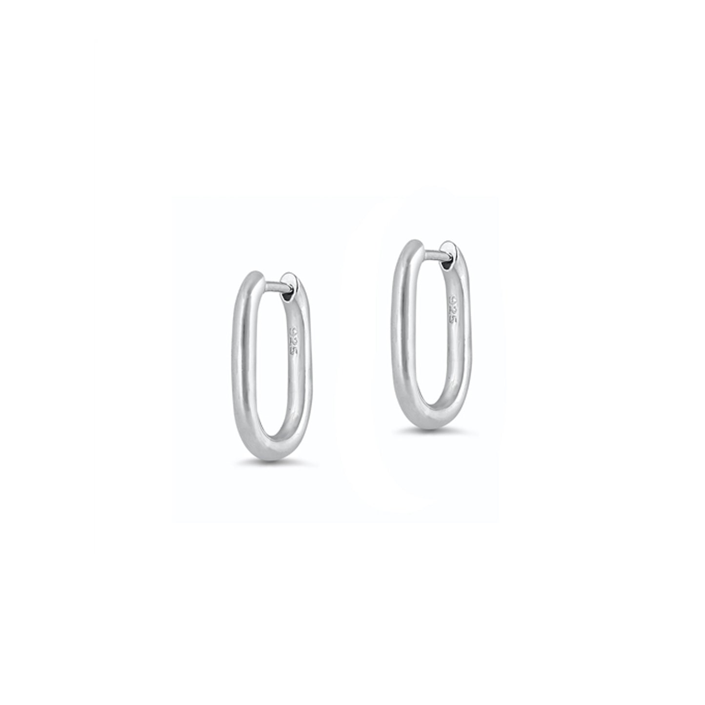 ✨ 925 Silver Rectangular Hoop Earrings