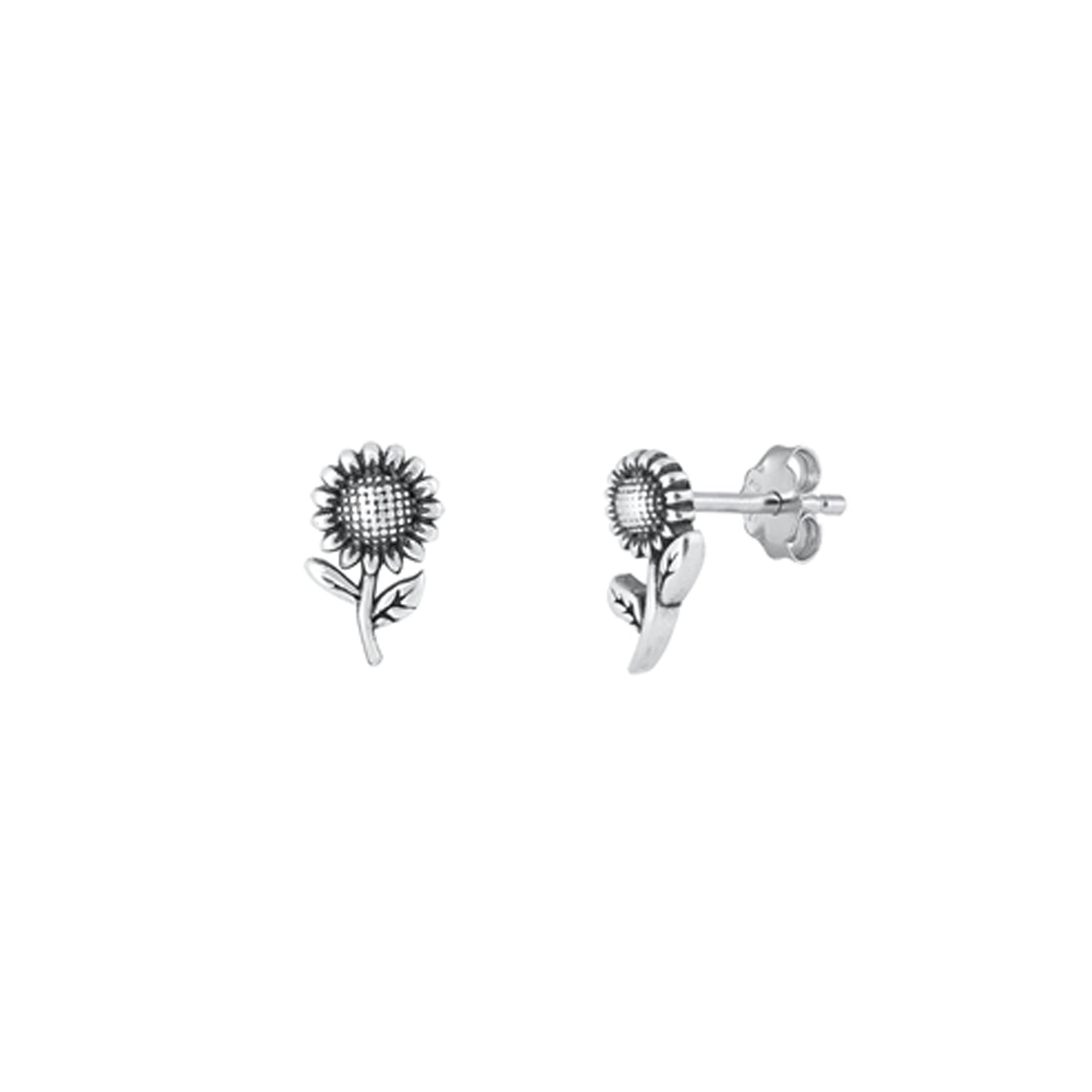 ✨ 925 Silver Sunflower Stud Earrings