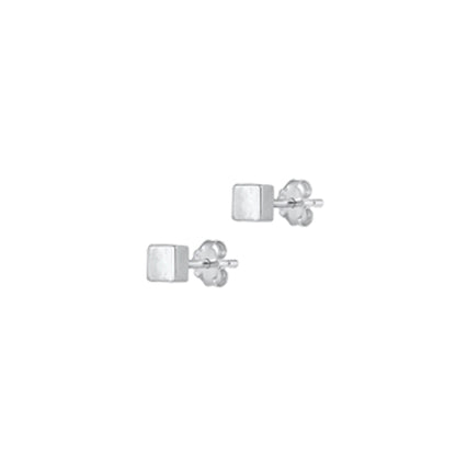 925 sterling silver cube stud earrings geometric minimalist
