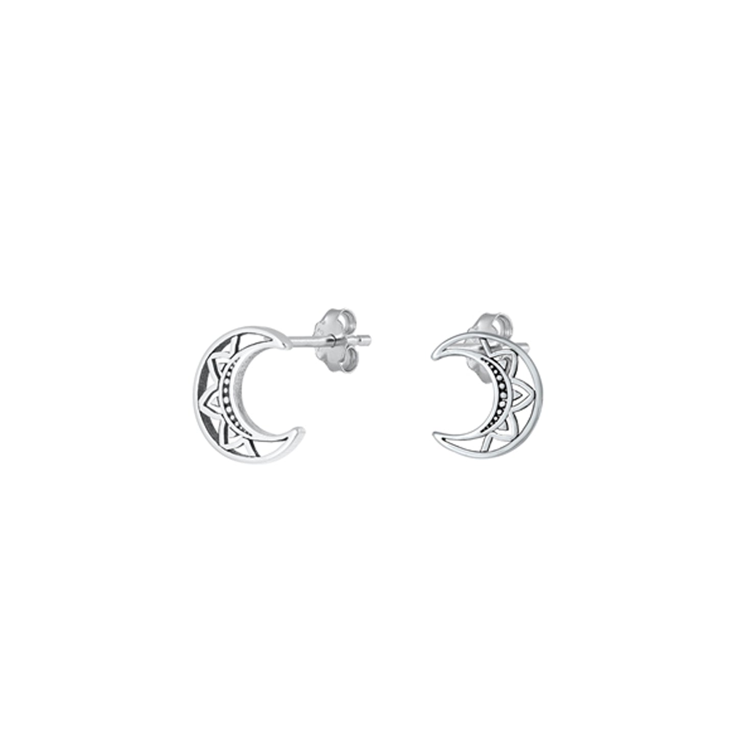 ✨ 925 Silver Moon Stud Earrings