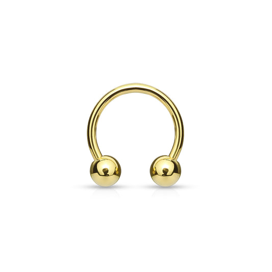 ✨ Gold Stainless Steel Horseshoe Circular Barbell