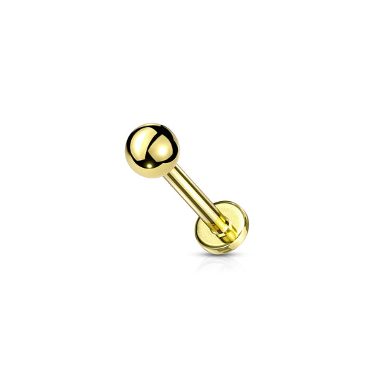 ✨ Surgical Steel Round Ball Top Threadless Labret Bar