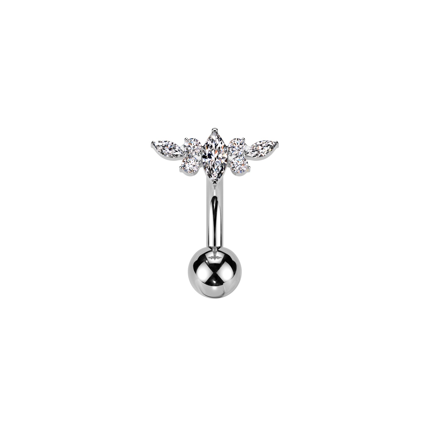 ✨ Titanium CZ Wing Top Belly Button Ring 14G