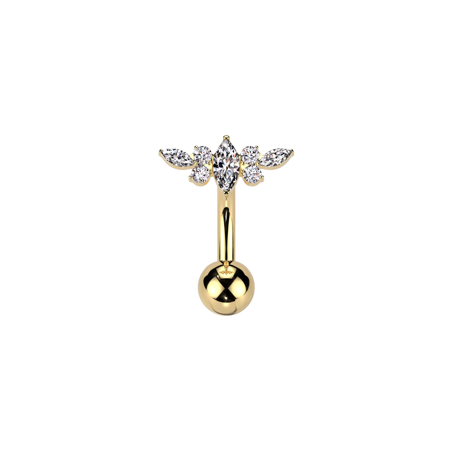 ✨ Titanium CZ Wing Top Belly Button Ring 14G