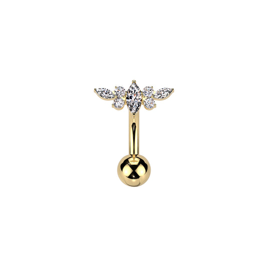 ✨ Titanium CZ Wing Top Belly Button Ring 14G