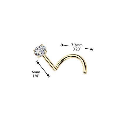 Titanium Nose Screw Ring with Moissanite Stone
