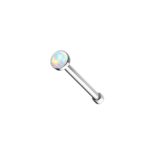 ✨ Opal Set Flat Top Nose Stud 20G 6mm