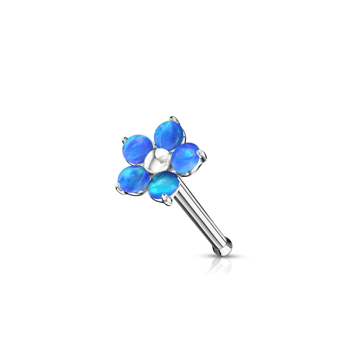 ✨ Opal Flower Nose Bone Stud Ring 20G