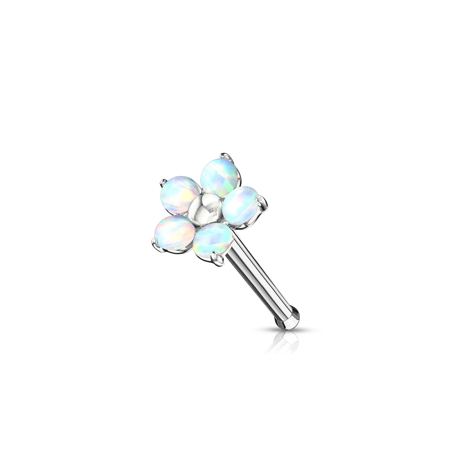 ✨ Opal Flower Nose Bone Stud Ring 20G