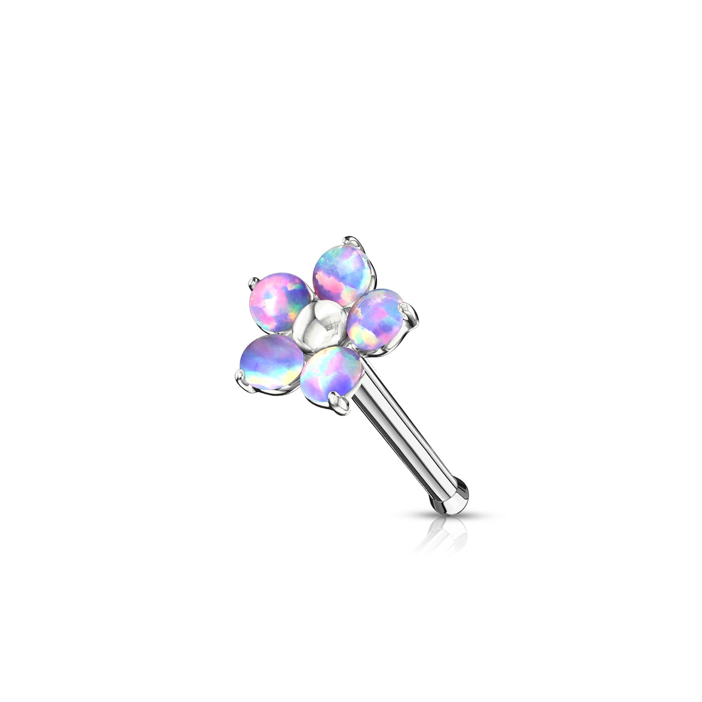 ✨ Opal Flower Nose Bone Stud Ring 20G