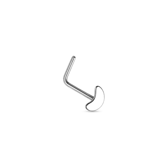 ✨ Stainless Steel Crescent Moon Nose Stud 20G