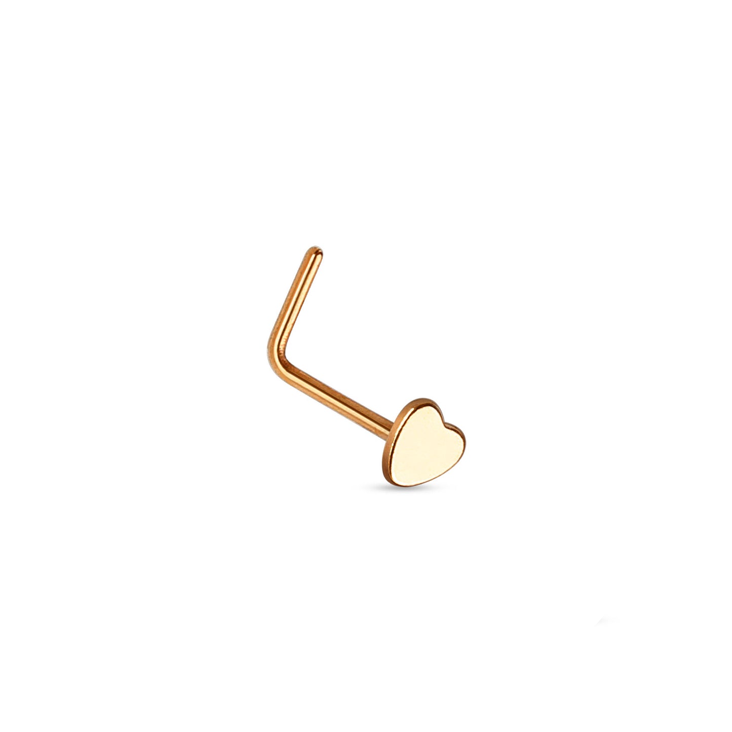 ✨ Stainless Steel Heart Nose Stud 20G