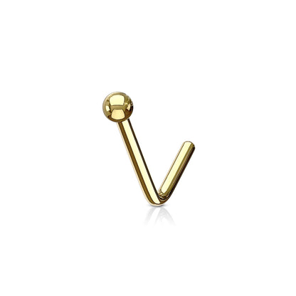✨ Round Ball Top L-Bend Nose Ring