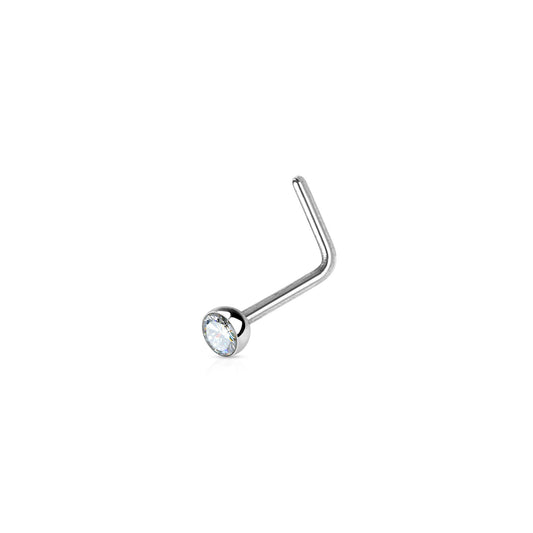 ✨ Surgical Steel 2.5mm CZ L-Bend Nose Stud