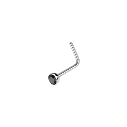 ✨ Surgical Steel 2.5mm CZ L-Bend Nose Stud