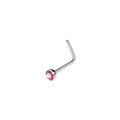 ✨ Surgical Steel 2.5mm CZ L-Bend Nose Stud