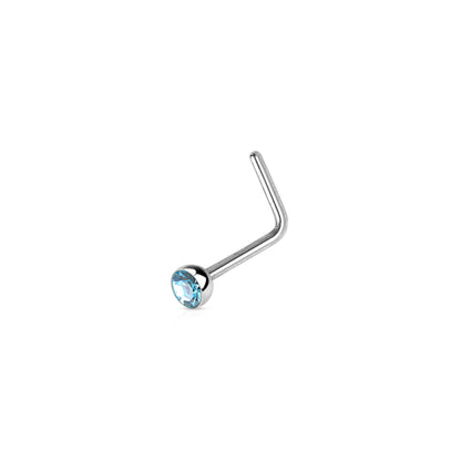 ✨ Surgical Steel 2.5mm CZ L-Bend Nose Stud