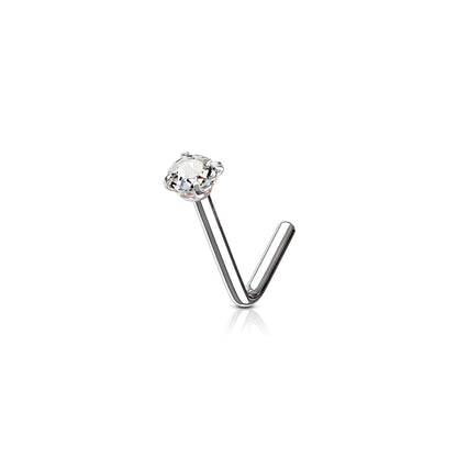 ✨Surgical Steel 3mm CZ L-Bend Nose Stud