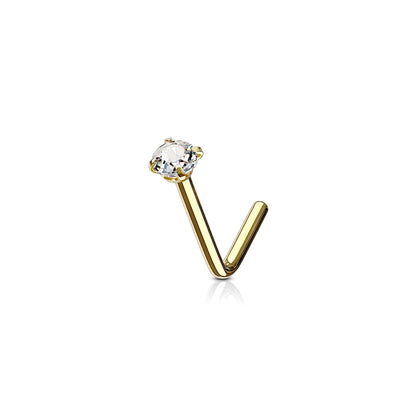 ✨Surgical Steel 3mm CZ L-Bend Nose Stud