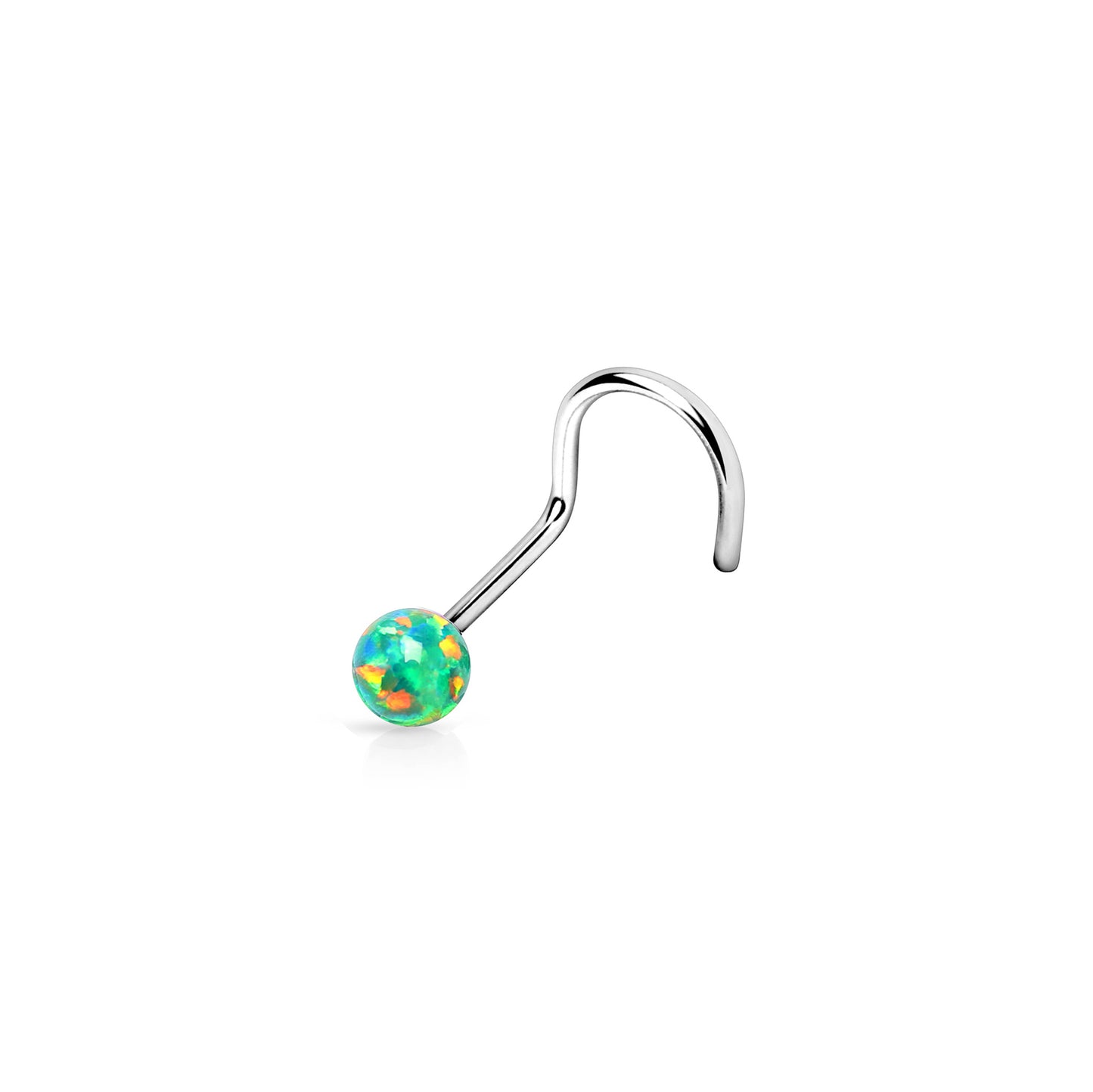 ✨ Opal Ball Nose Screw Ring