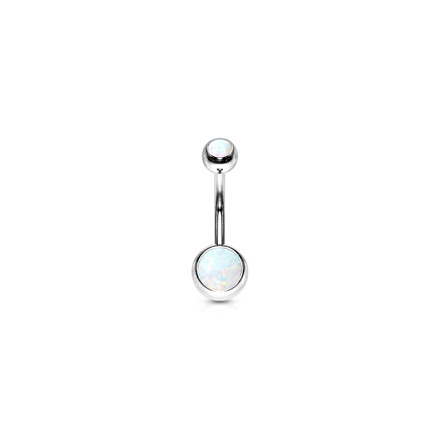 ✨ Surgical Steel Opal Set Belly Button Navel Ring