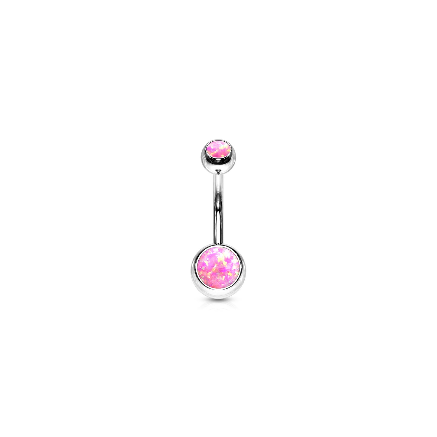 ✨ Surgical Steel Opal Set Belly Button Navel Ring