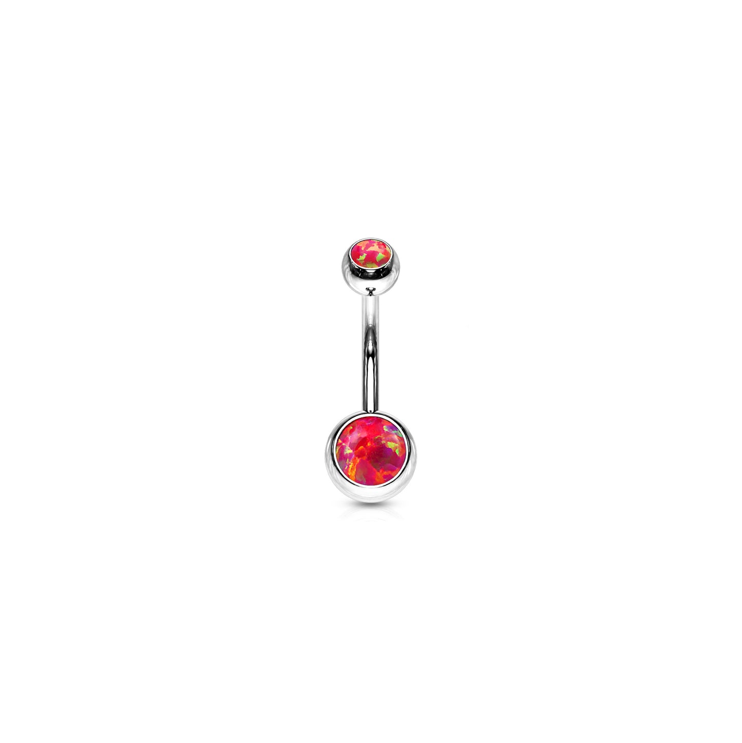 ✨ Surgical Steel Opal Set Belly Button Navel Ring