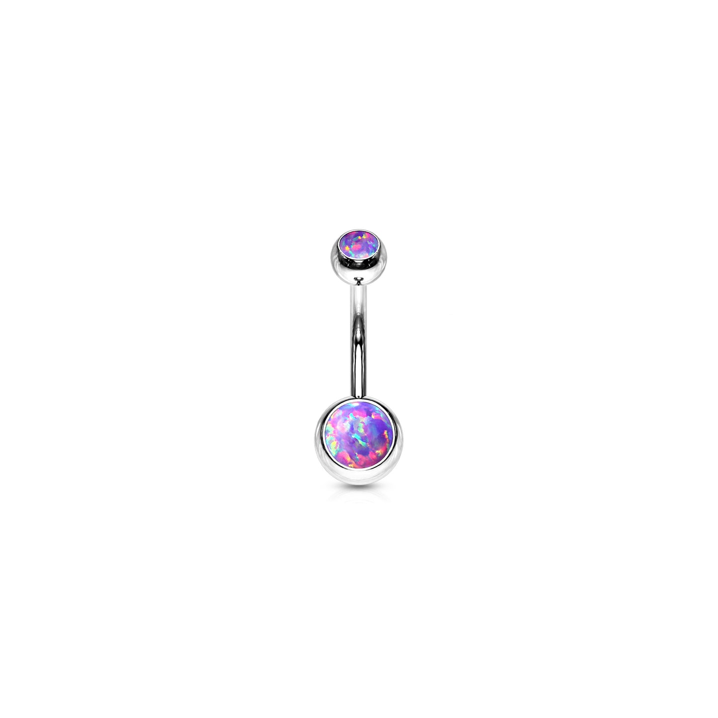 ✨ Surgical Steel Opal Set Belly Button Navel Ring