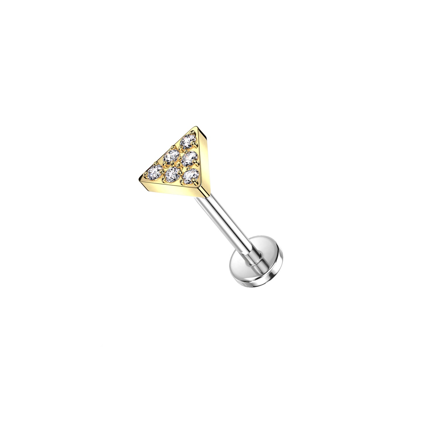 ✨ Titanium Triangle CZ Top Threadless Labret