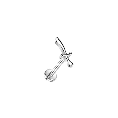 Titanium Pirate Sword Threadless Stud