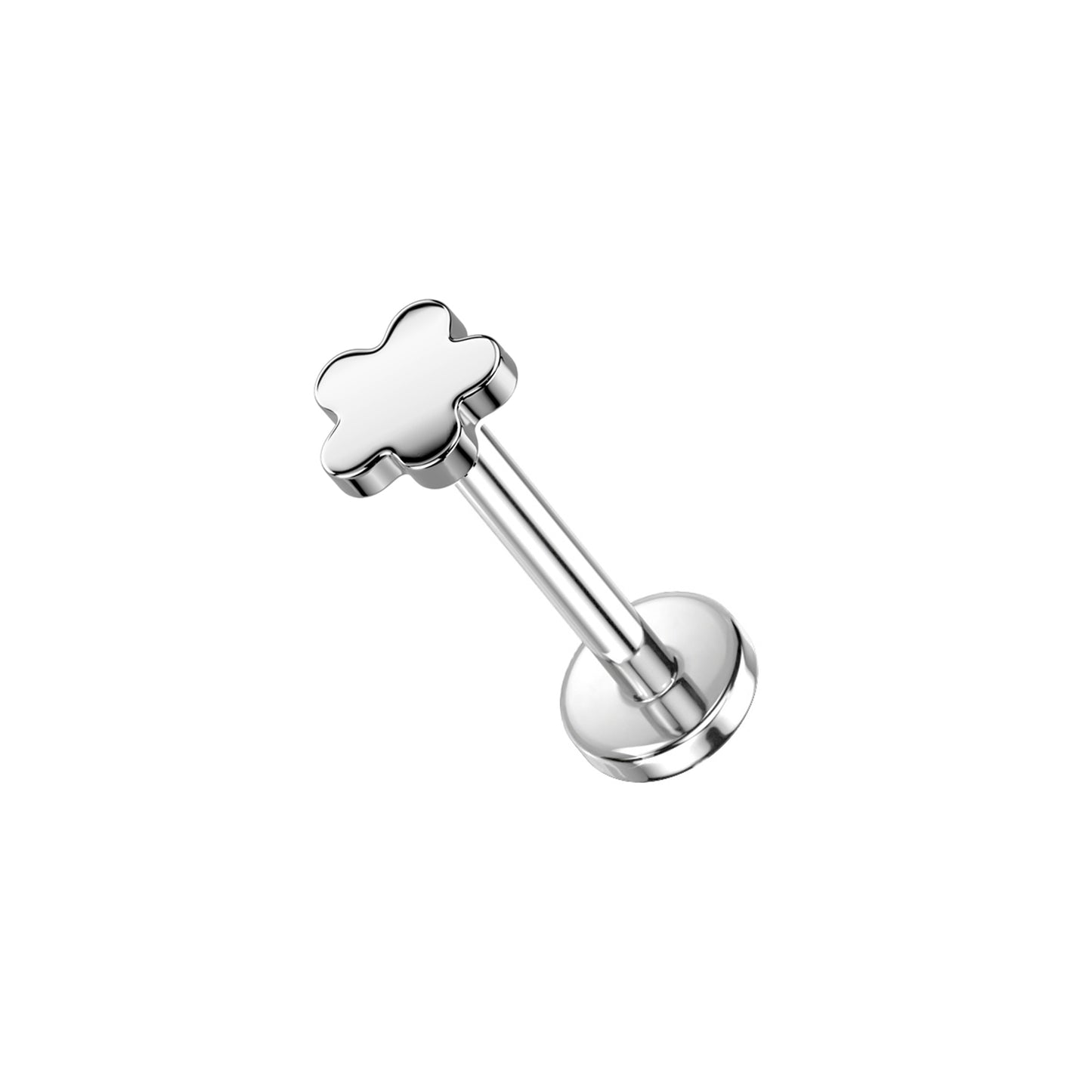 ✨ Titanium Threadless Push In Flower Top Labret Bar Stud