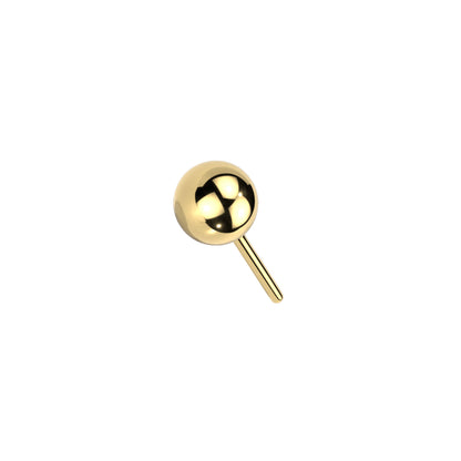 Titanium round ball threadless top for nose helix cartilage piercing
