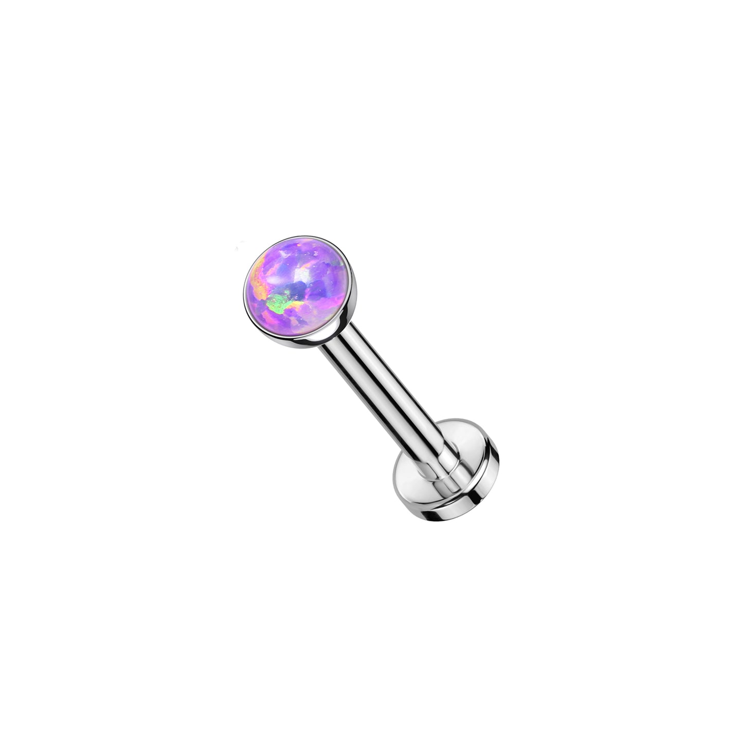 ✨ Titanium Purple Opal Top Threadless Labret Bar