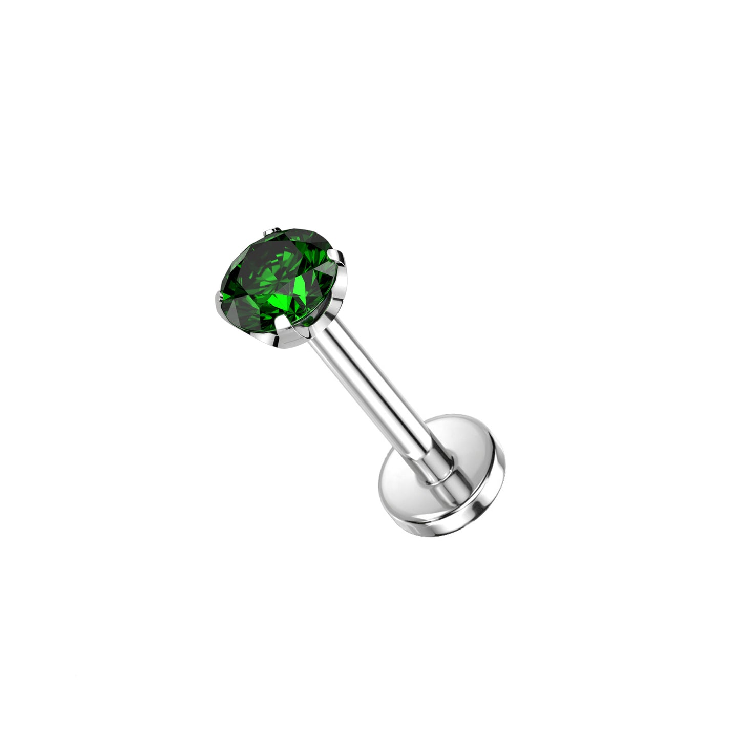 ✨ Titanium Emerald Green CZ Top Threadless  Labret