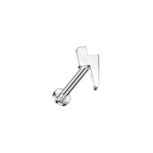 Titanium Lightning Bolt Threadless Stud