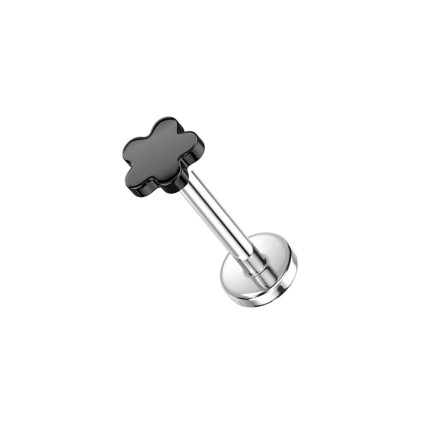 ✨ Titanium Threadless Push In Flower Top Labret Bar Stud