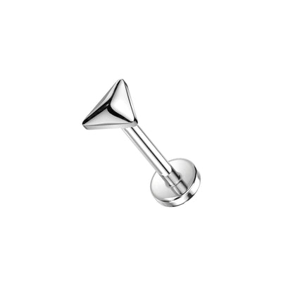 ✨ Titanium Threadless Push In Rounded Triangle Top Labret Bar Stud