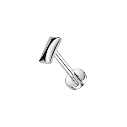 ✨ Titanium Threadless Push In Rounded Rectangle Top Labret Bar Stud