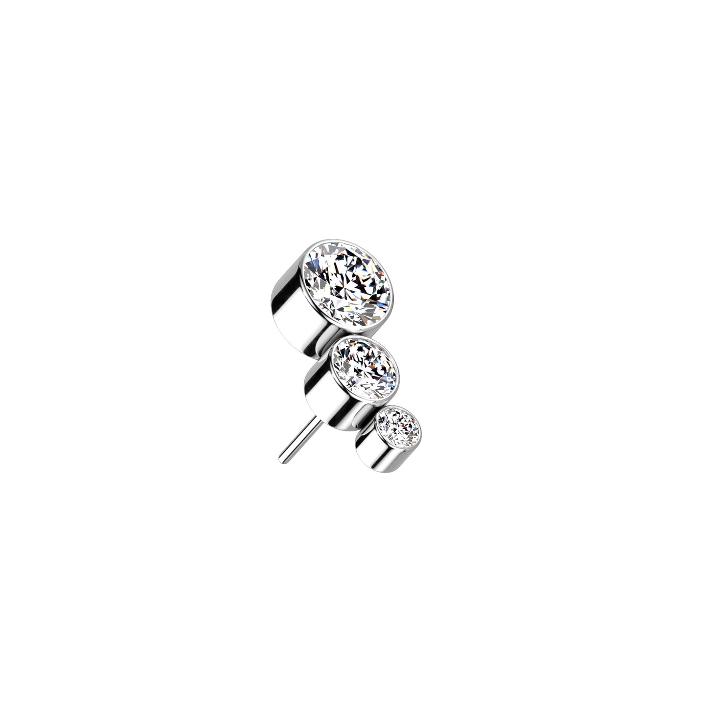 Titanium CZ Curve Threadless Top