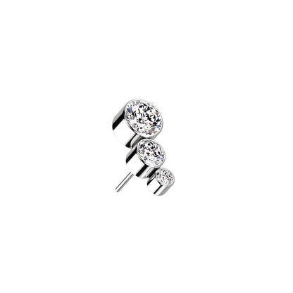 Titanium CZ Curve Threadless Top