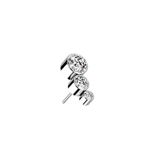 Titanium CZ Curve Threadless Top