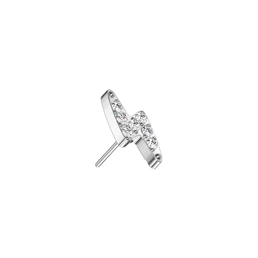 Titanium Lightning Bolt CZ Threadless Top