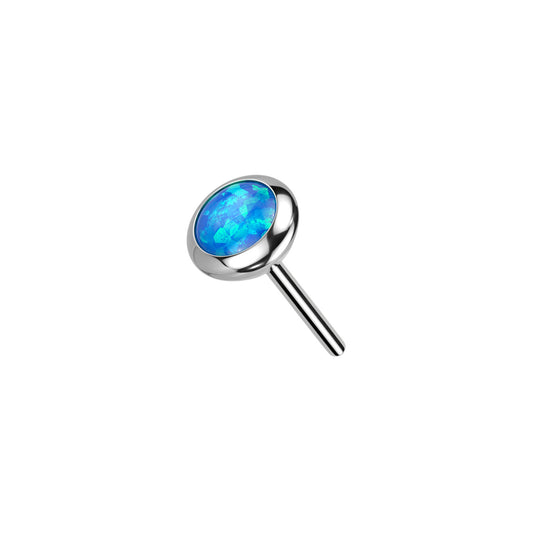 ✨ Titanium Flat Bezel Opal Threadless Top