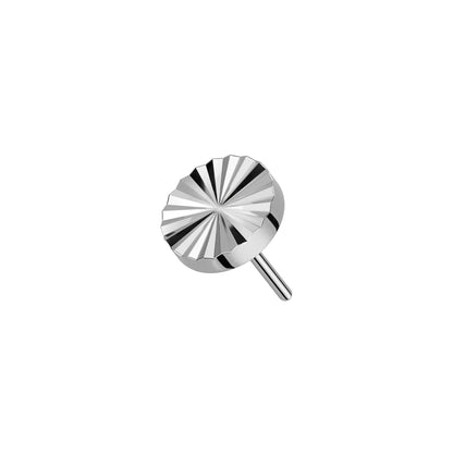 Titanium threadless top with diamond-cut round circle for ear piercing